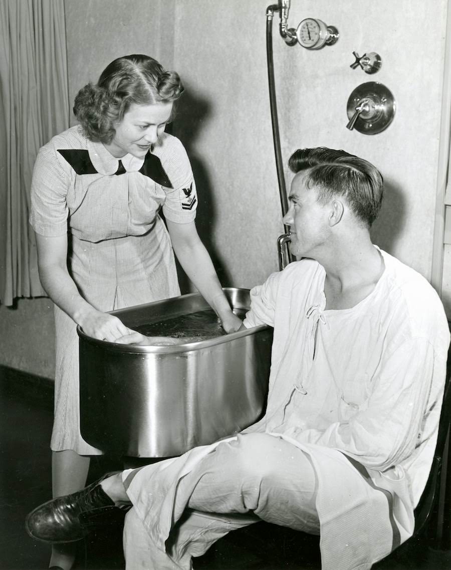 Nurse with sailor, 1940s.