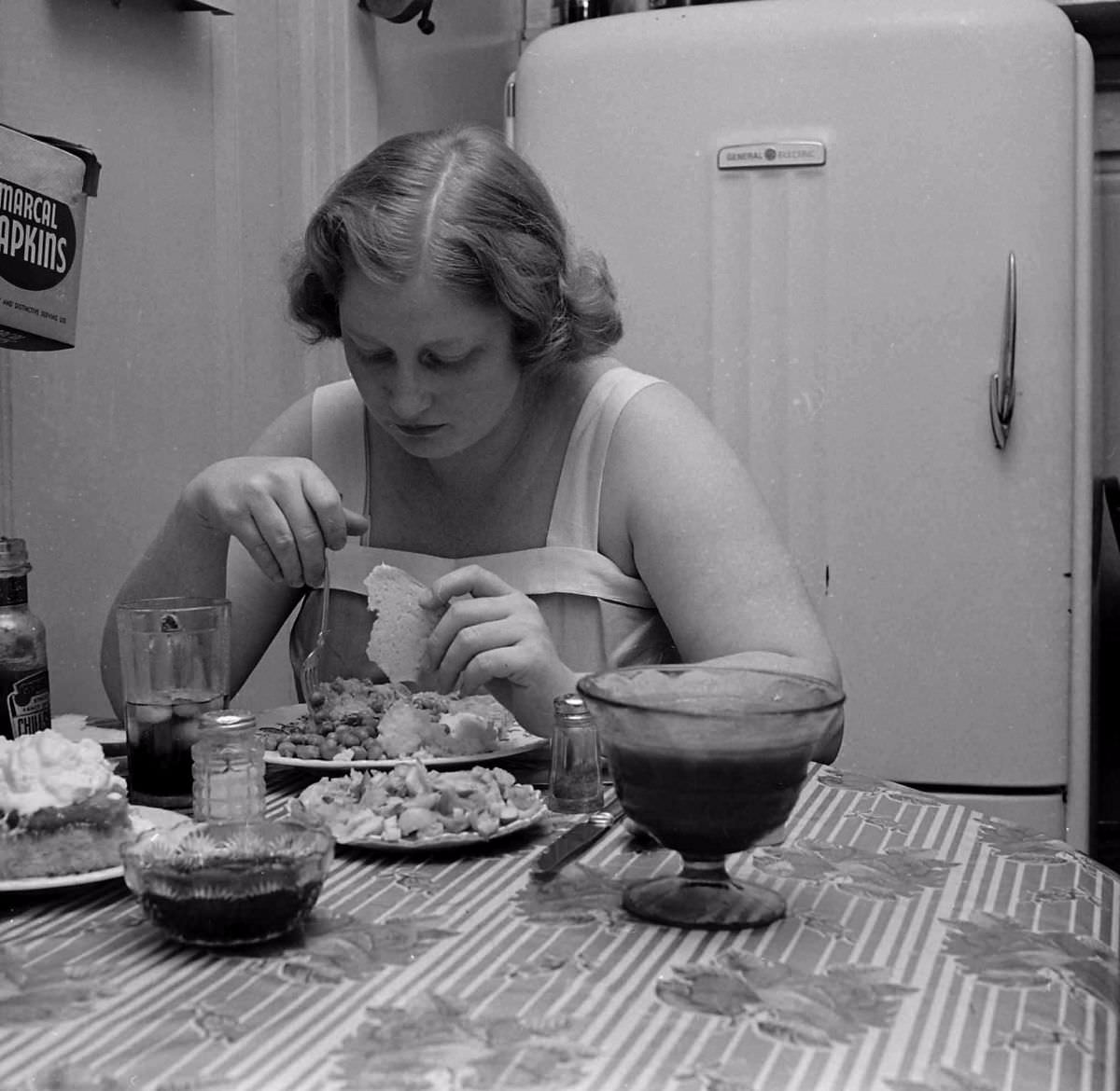 Dorothy Bradley, photographed for LIFE magazine article on obesity, 1949.