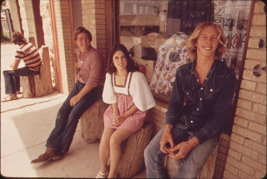 Miss Junior Texas with friends in Leakey, Texas, 1973.