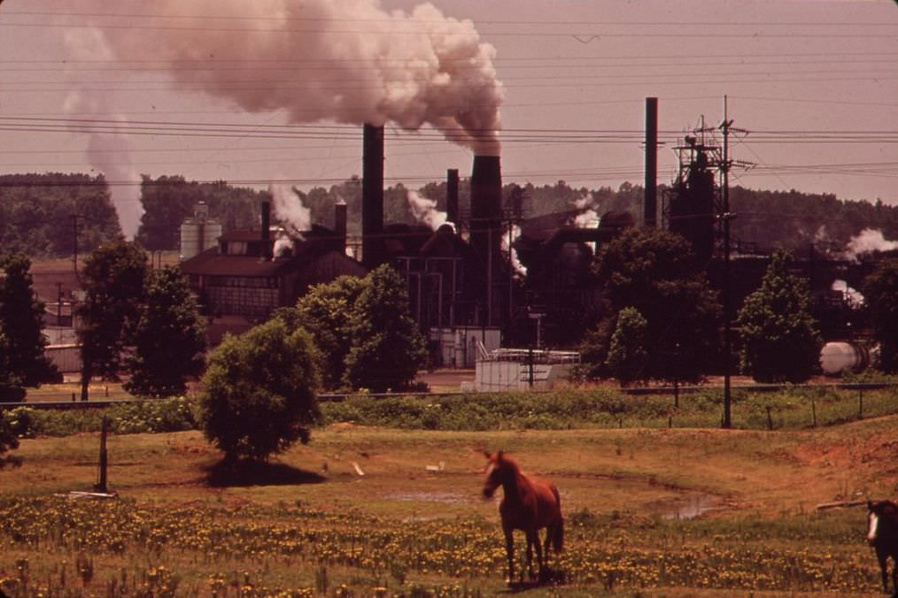The Atlas Chemical Company belching smoke, 1972.