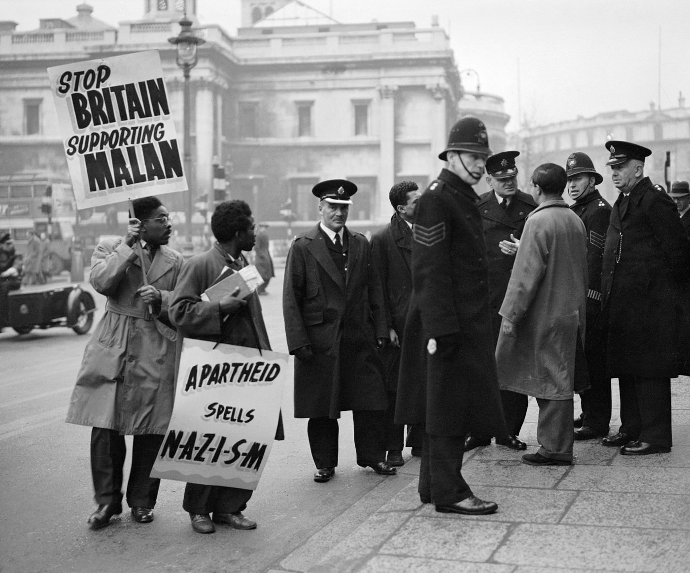 A demonstration in Trafalgar Square, 1951.