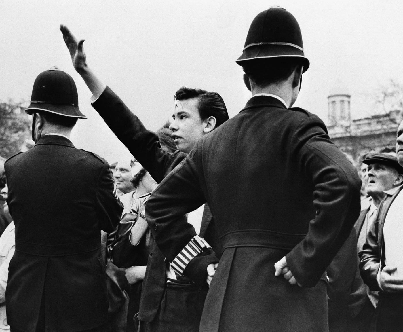 A National Socialist Party rally in Trafalgar Square, 1962.