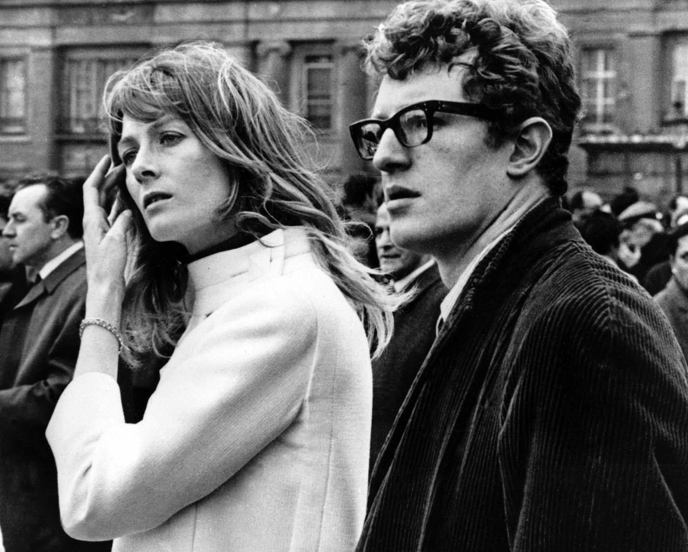 Vanessa Redgrave and Corin Redgrave at an anti-Vietnam War rally in Trafalgar Square, 1968.