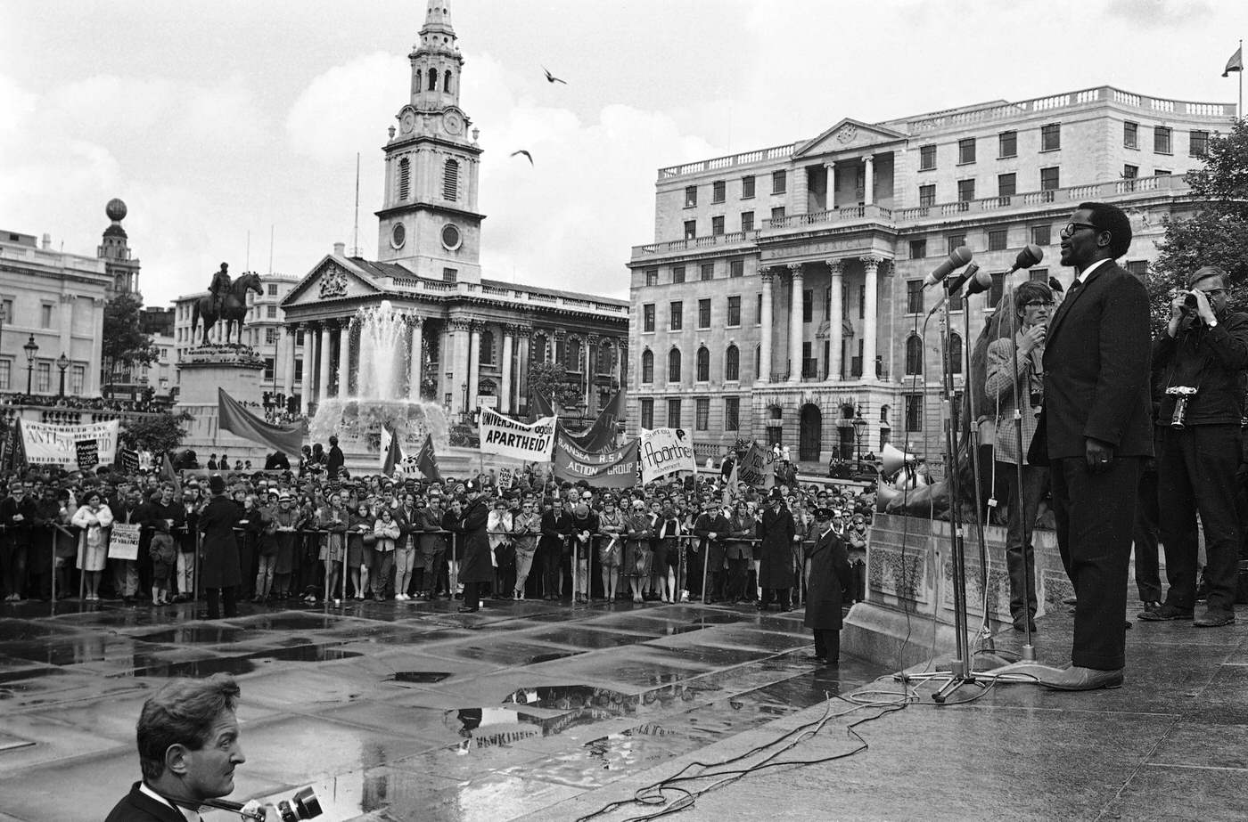 Oliver Tambo addressing the anti-apartheid movement’s South African Freedom Day Rally, 1968.