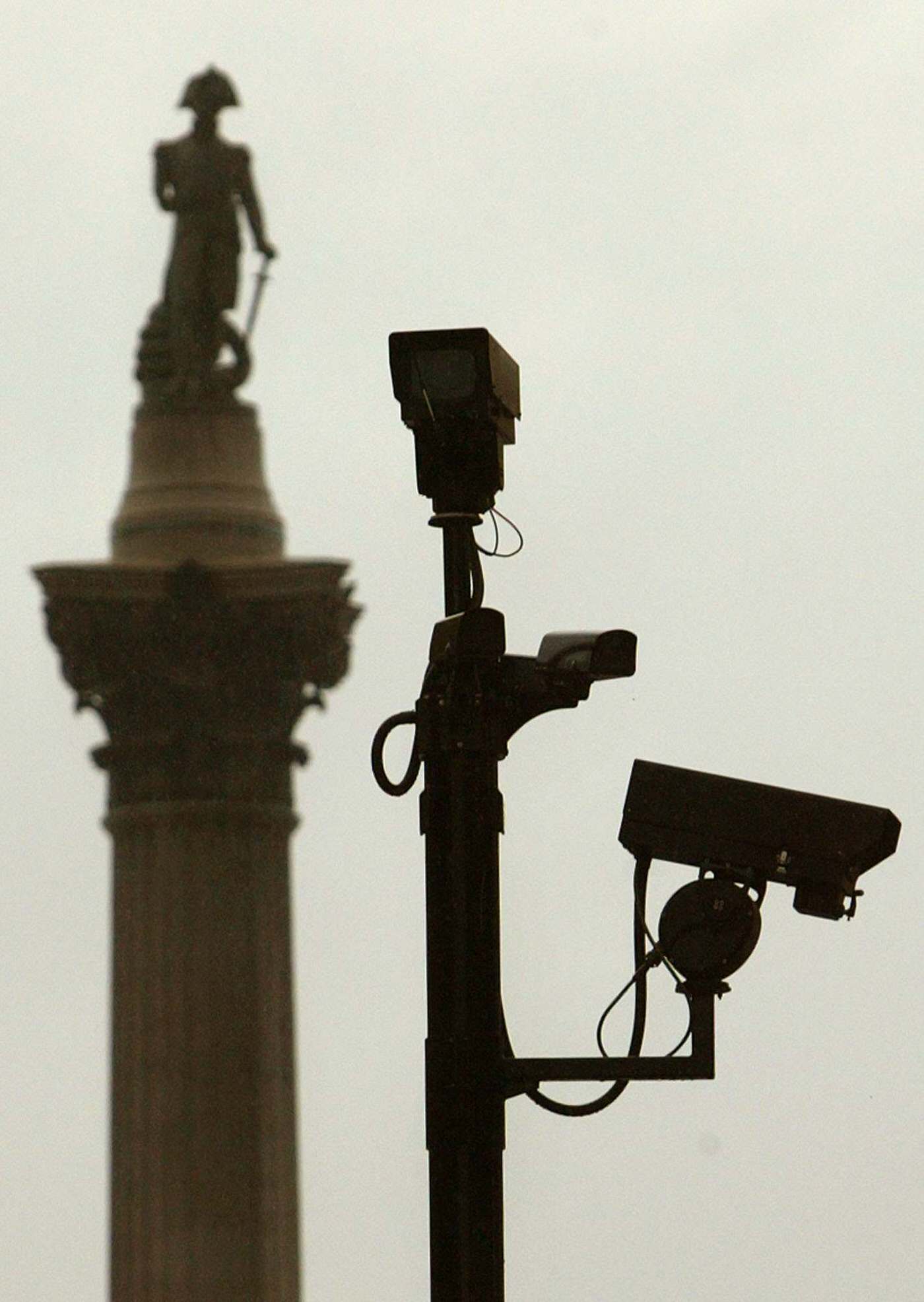 Security cameras in Trafalgar Square.