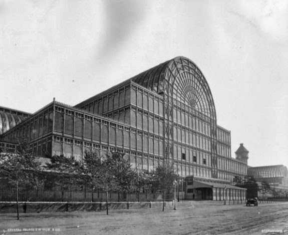 A southwest view of the Crystal Palace in Sydenham, London, 1888.