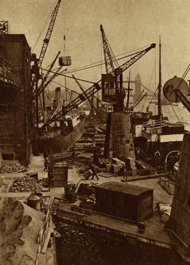 Wharves at London Bridge.
