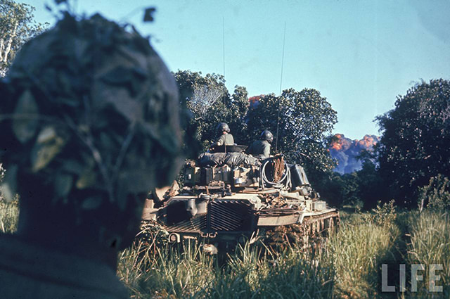 2nd Battalion, 5th Marines making sweep below DMZ, as part of Operation Prairie.