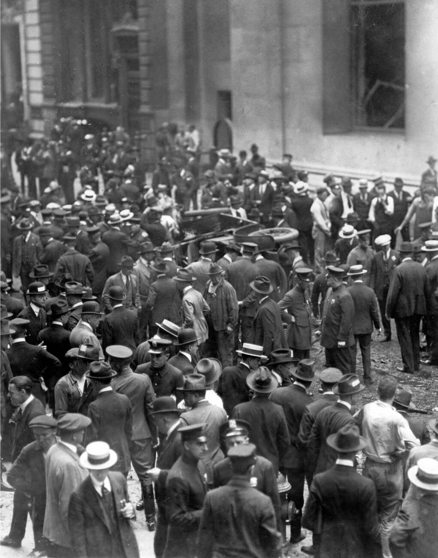 The Wall Street bombing, New York City, 1920.