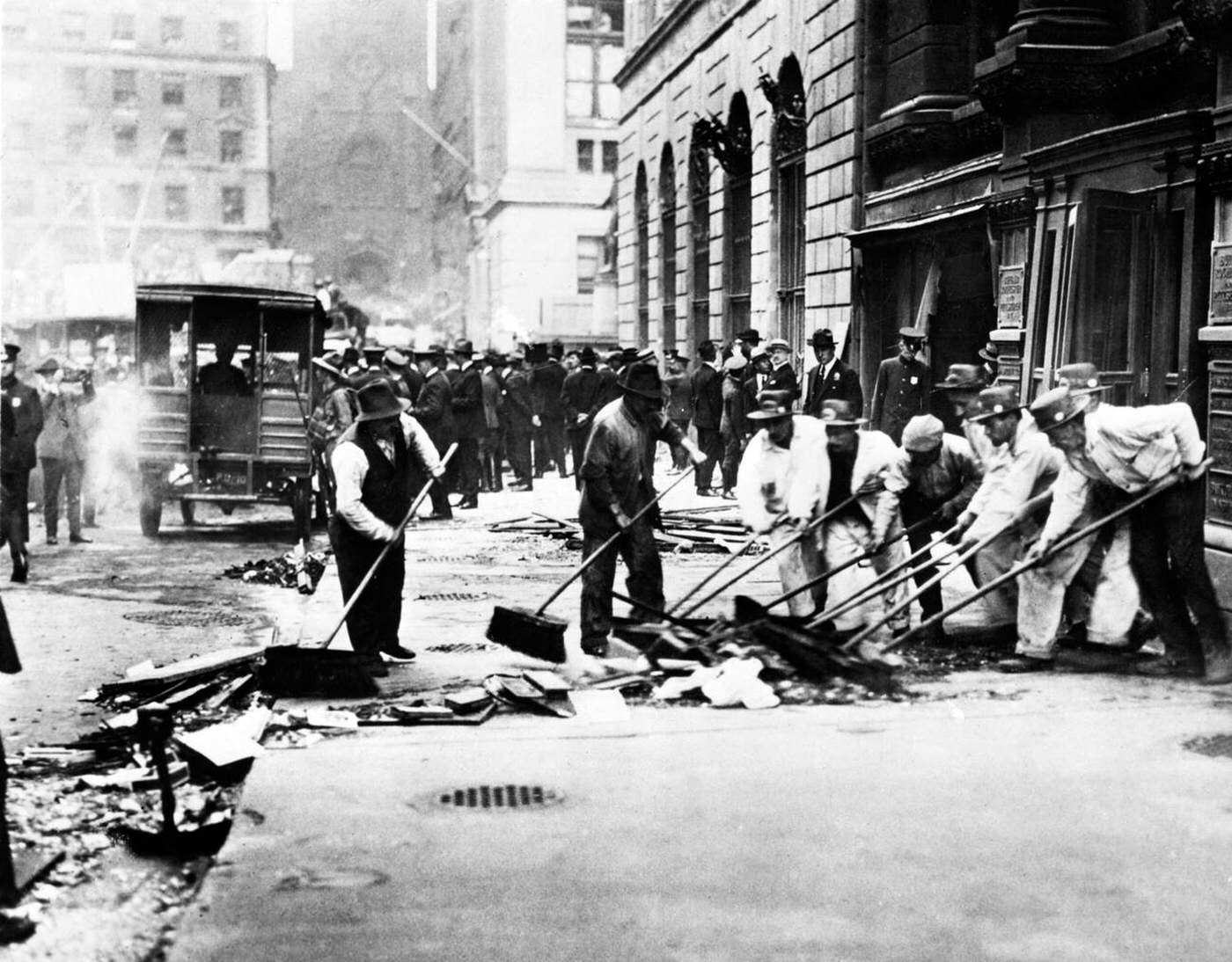 The Wall Street bombing, New York City, 1920.