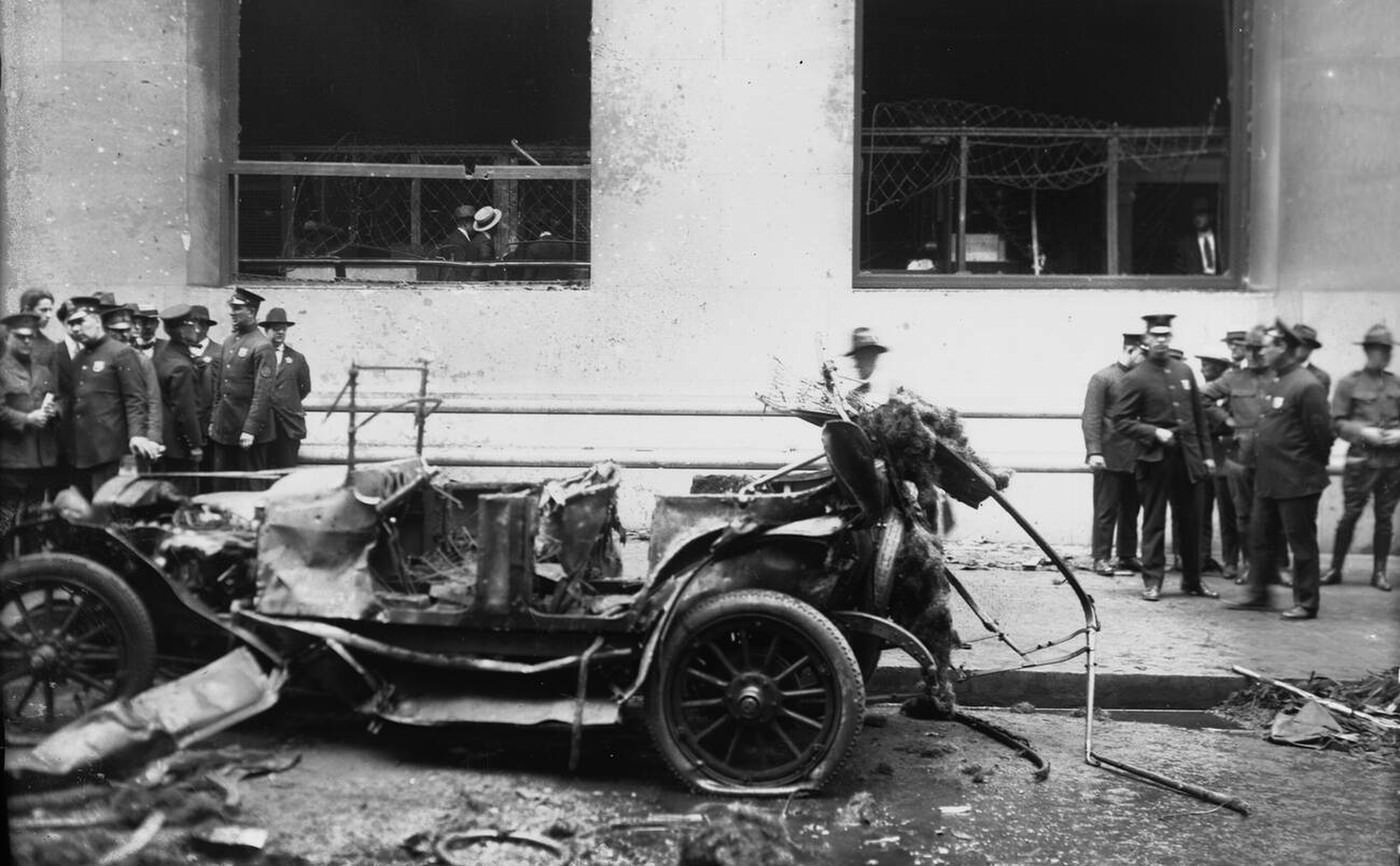 The Wall Street bombing, New York City, 1920.