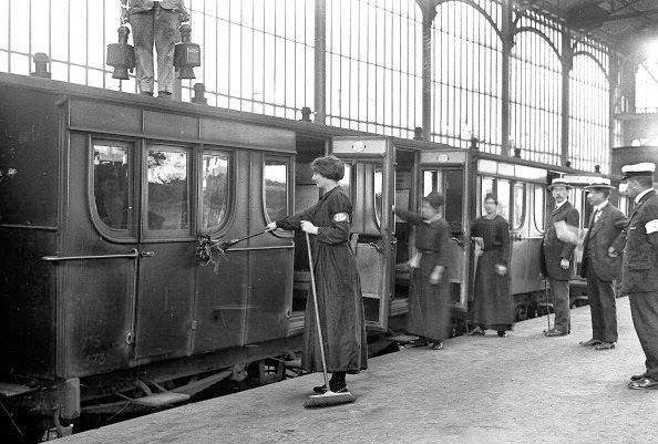 Women railway employees during World War I.