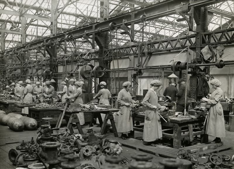 General view of a brass fittings shop.