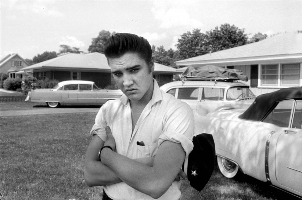 Elvis at his home at 1034 Audubon Drive, 1956.