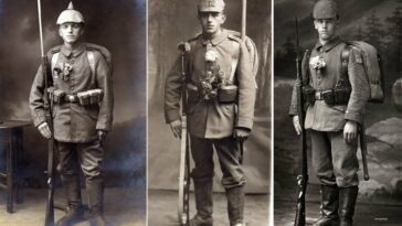 German Soldiers with Flowers 1910s