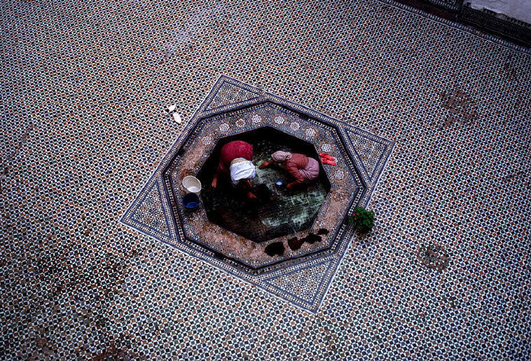 The tiled courtyard of a former palace, 1984.