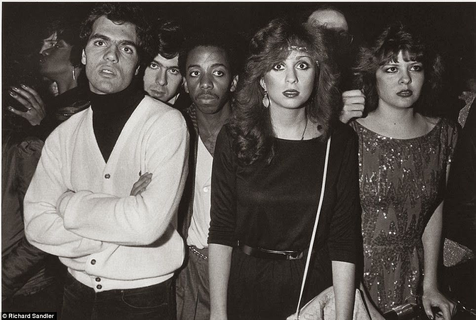 Young party-goers wait in line to get into Studio 54, 1982.