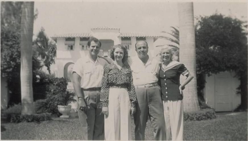 Al Capone with his family in Florida after his release from prison.