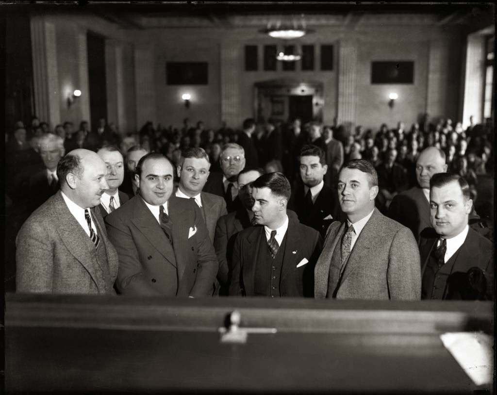 Al Capone in the criminal courthouse, Chicago, February 25, 1931.
