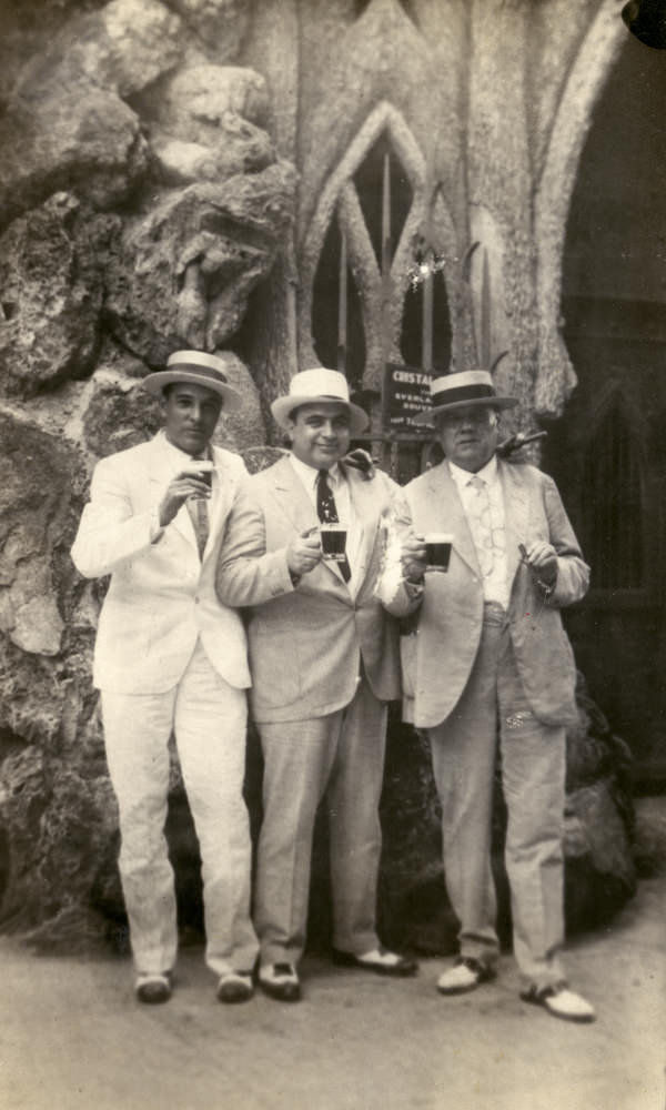 J. Fritz Gordon, Al Capone, and Julio Morales in Havana, Cuba, 1930.