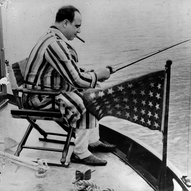 Al Capone fishing in Florida, 1930.