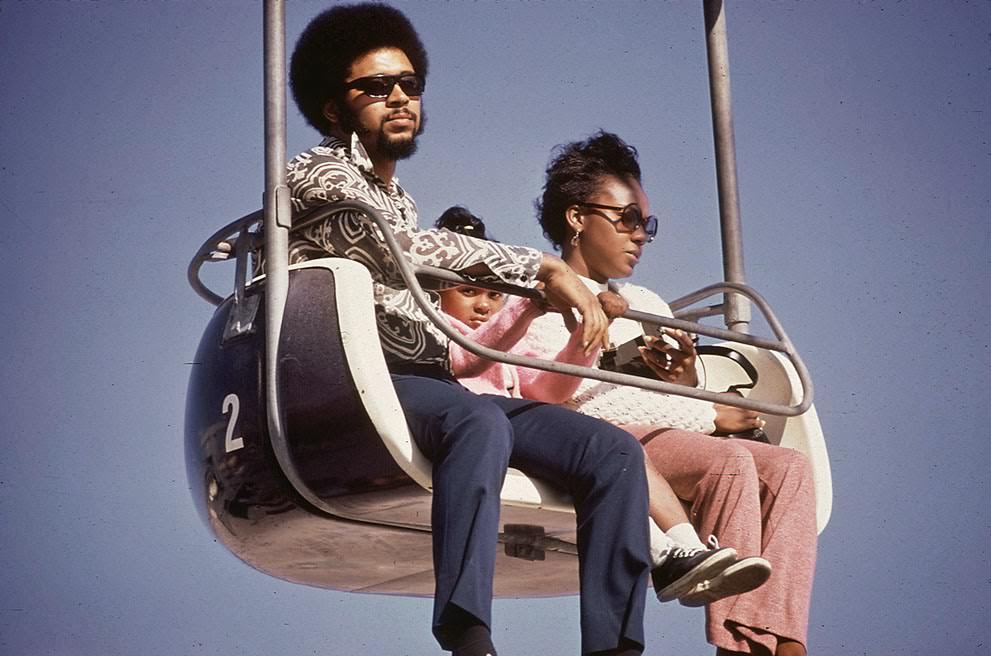 At an amusement park in Santa Cruz, California, 1972.