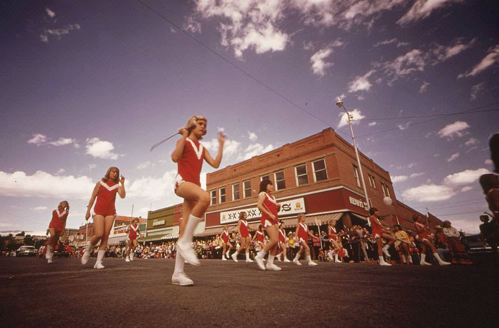 Labor Day weekend brings the annual Garfield County Fair Parade in Rifle, Colorado, 1973.