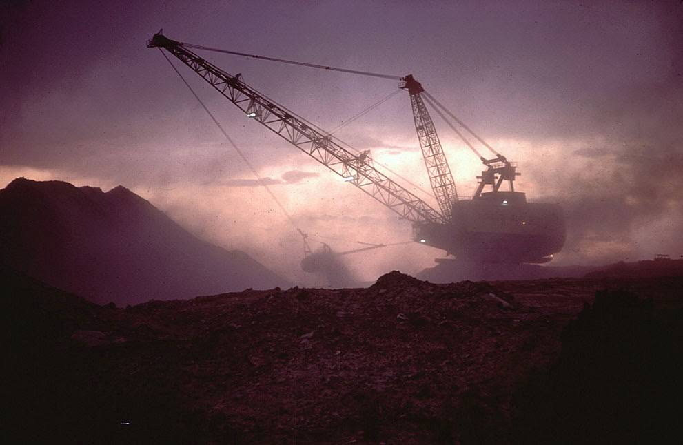 Mining operations at the Peabody Coal Company in the Black Mesa area of northeastern Arizona, 1973.