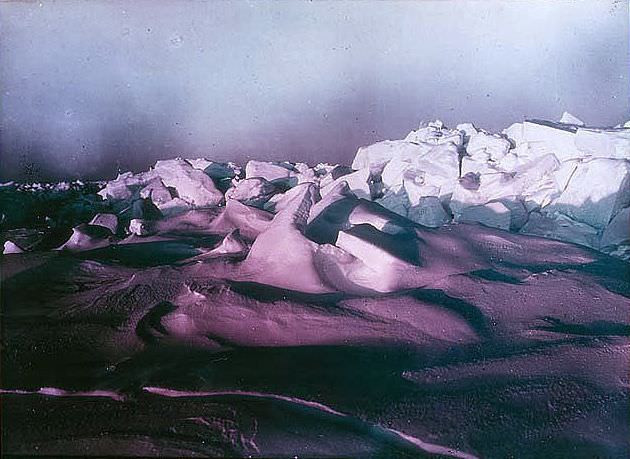 A mid-summer sunset with the 'Endurance' frozen in, 1915.