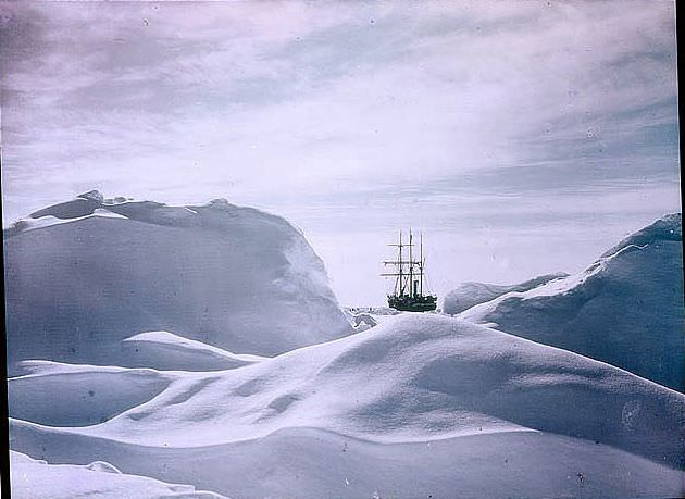 Glimpse of the Ship ['Endurance'] through Hummocks, 1915.
