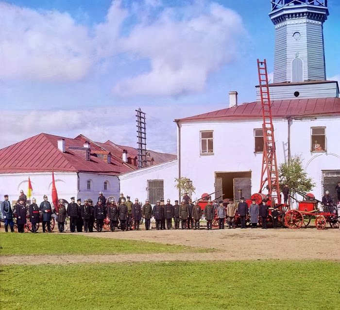 Fire brigade in Vytegra, 1909.