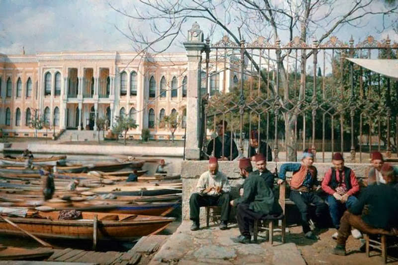 Coffee time on the shores of the Golden Horn, Constantinople (now Istanbul)