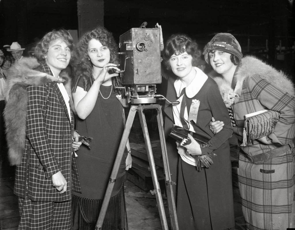 Miss Milwaukee Clare Koehler, Miss Chicago Margaret Leigh, Miss Los Angeles Lillian Knight, and Miss Sioux City Alta Sterling at the Atlantic City Miss America beauty pageant, 1924.