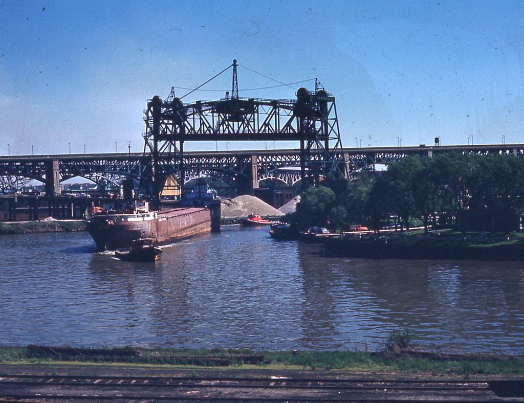 Eagle street bridge, Cleveland, Ohio, 1963.