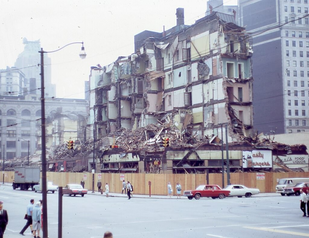 Ellington apartments razed in Cleveland, Ohio, 1967.