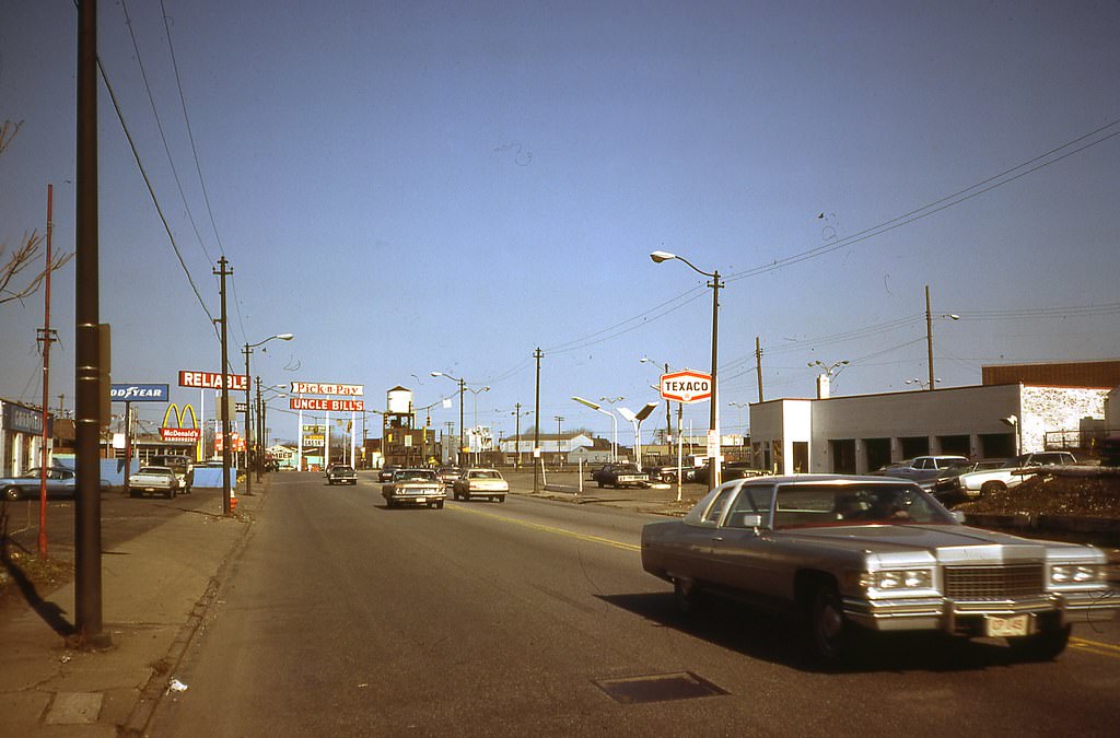 Broadway in Cleveland, Ohio, 1977.