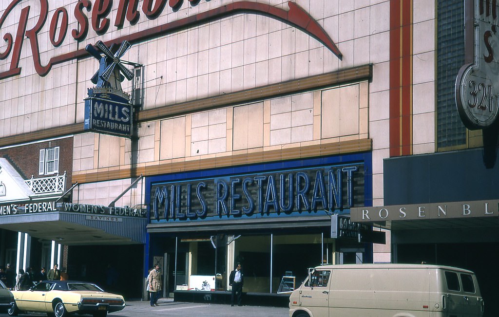 Mills restaurant on Euclid Avenue in Cleveland, Ohio, 1971.