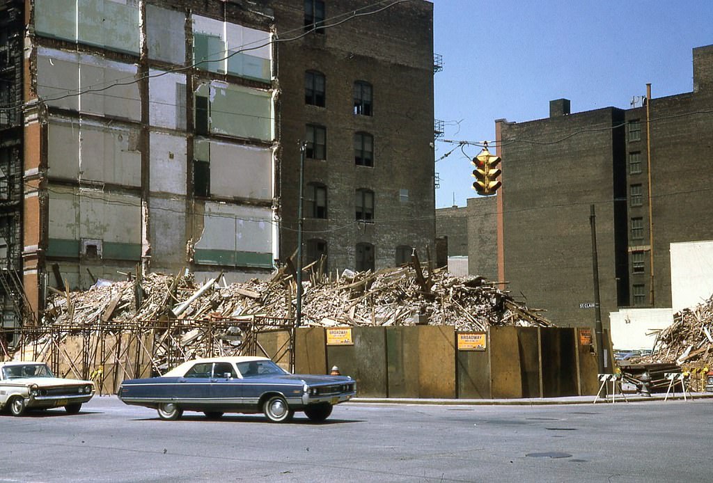 Remains of NYC building in Cleveland, Ohio, 1971.