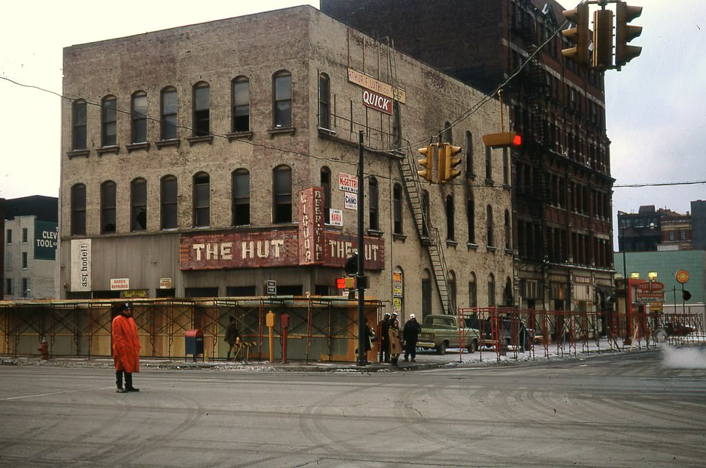 W. 3rd and Superior NW corner in Cleveland, Ohio, 1969.