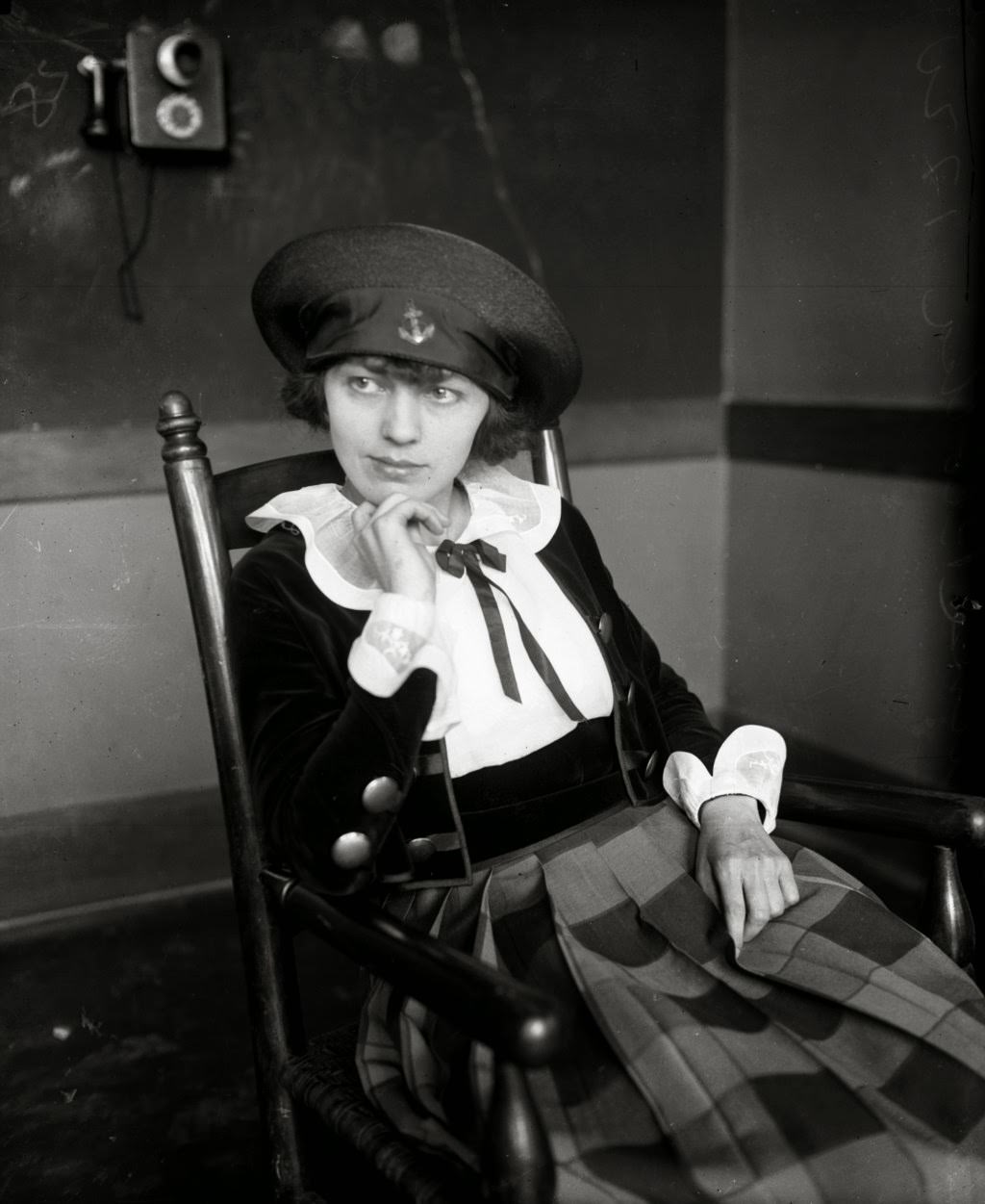Pauline Plotka, 25, in 1918. Plotka, a dress designer, shot and killed her on-again, off-again boyfriend, Dr. Anton Jindra, in the interns quarters of Cook County Hospital on Feb. 15, 1918. Plotka wanted Jindra to promise to marry her and when he wouldn't, she shot him with a pearl-handled revolver. He implicated her before he died. Plotka took laudanum after shooting Jindra, a potent narcotic, that caused her to become comatose and require medical attention. Charged with the murder, Plotka continually collapsed during the trial. She was acquitted June 27, 1918.