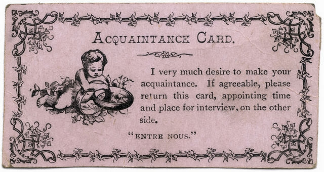 The Art of Breaking the Ice in the 19th Century: A Deep Dive into Humorous Acquaintance Cards