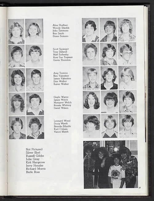 Kurt Cobain’s year book
