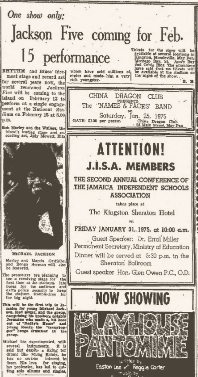 Original announcement of the concert.