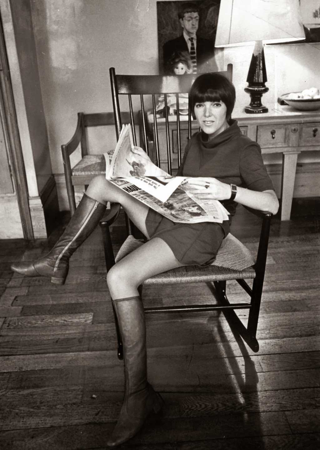 "Mary Quant, the leggy, sexy London fashion designer, was her own best model for the miniskirts that dressed the decade." Quant named the brief skirt mini after her favorite car, the Mini Cooper. — UPI, Oct. 21, 1967