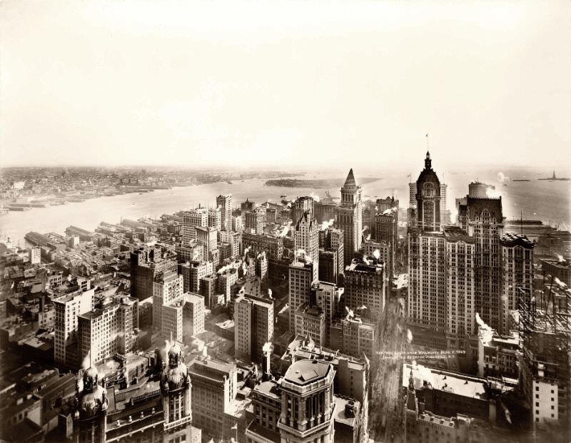 View of New York from the Woolworth Building, 1913.