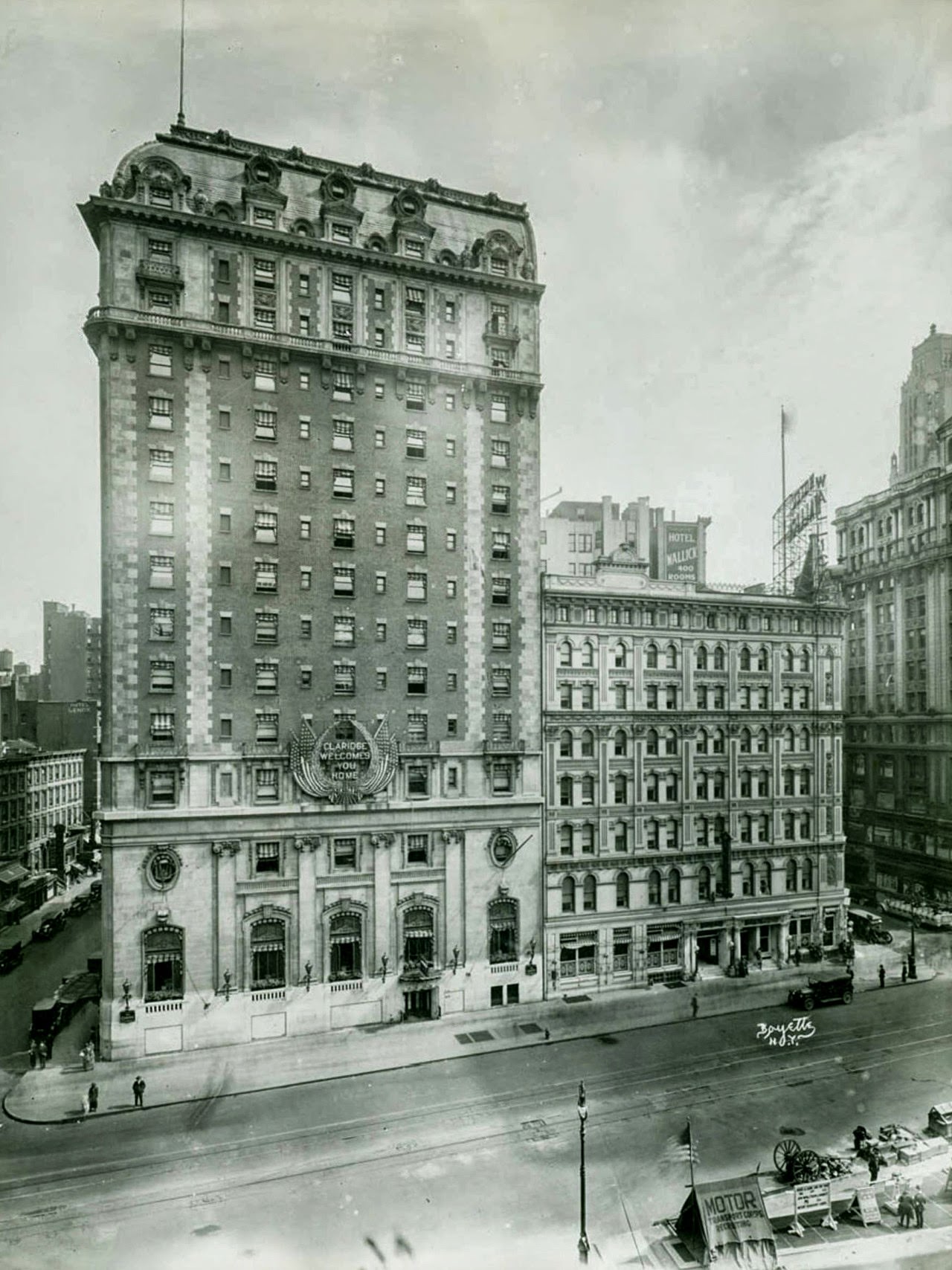 Hotel Claridge, Broadway between 43rd and 44th Street, 1919.
