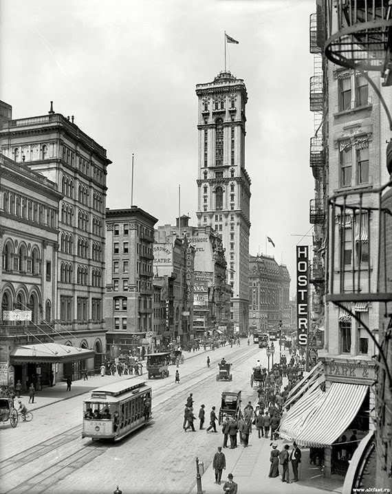 Broadway and the Times Building.