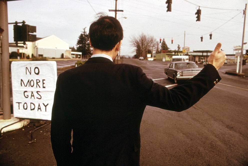 The gas shortage in the Pacific Northwest during 1973 had even suited businessmen hitch-hiking in places like Beaverton, Oregon.