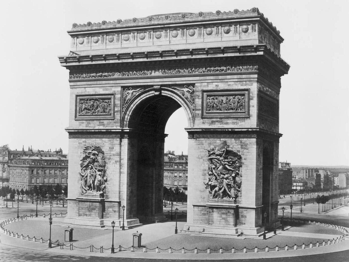 Arc de Triomphe, Paris, France, 1860s.