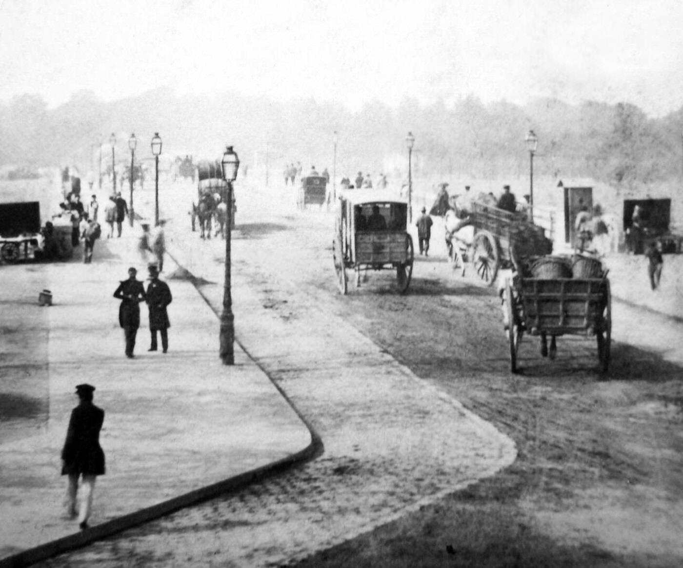 Le Pont d'Austerlitz, Paris, France, possibly 1860s.